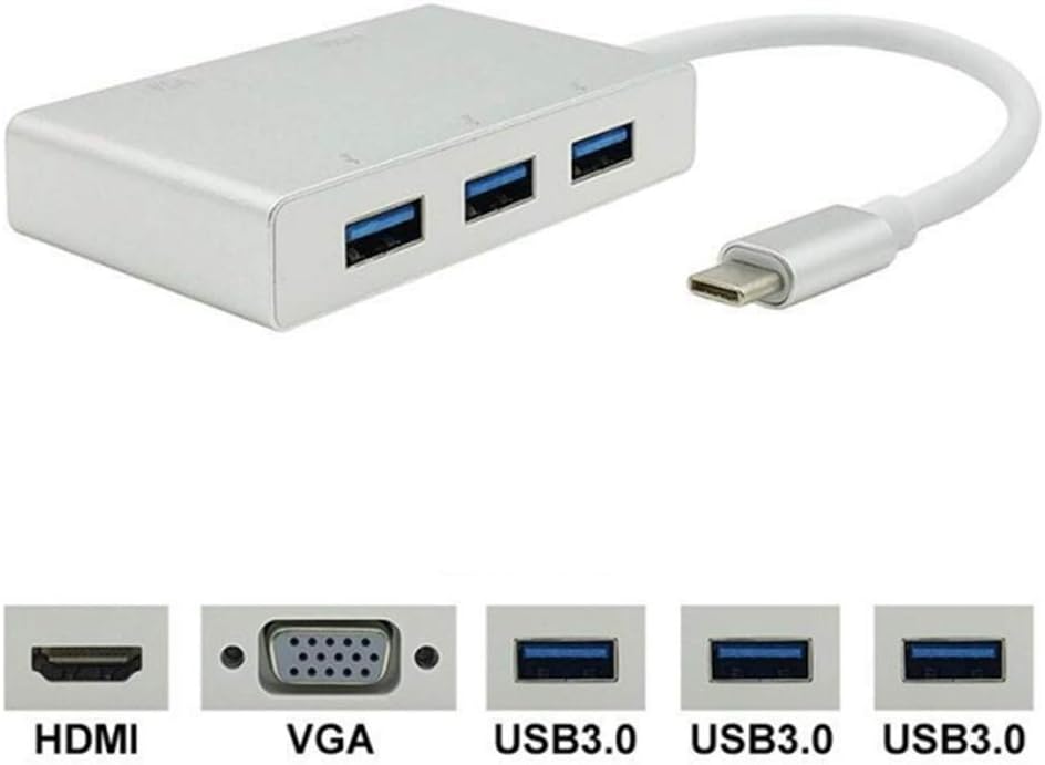 Computer & Networking USB C to HDMI VGA USB Hub Adapter 5 in 1 USB 3.1 Converter for Laptop for MacBook,ChromeBook Pixel,Huawei MateBook