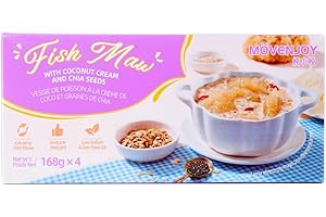 Movenjoy Fish Maw with Coconut Cream and Chia Seeds, 168g x 4 Pack Nutritious Ready-to-Eat Meal Replacement – High-Fibre Dess