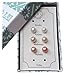 YAN & LEI Sterling Silver Freshwater Cultured Pearl Stud Earrings Set of 3 Pairs: White, Champagne and Pink
