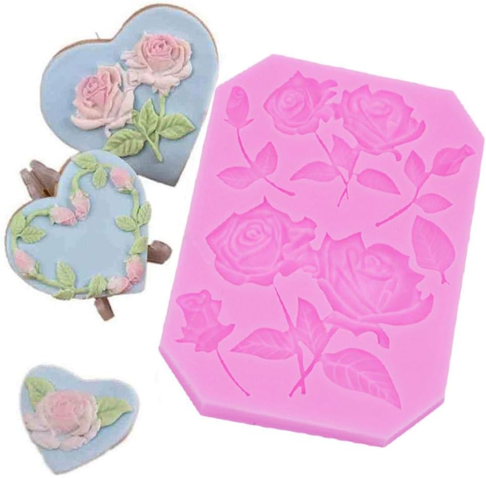 Flickering Chocolate Baking Decoration Mold Large Rose Silicone Mould DIY Cake Mold Liquid