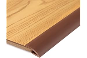 BNELL Carpet & Floor Edging Trim Strip,Self Adhesive-PVC Floor Transition Strip,Thresholds for Doorways with a Height Less Than 10 MM (20FT_Coffee)