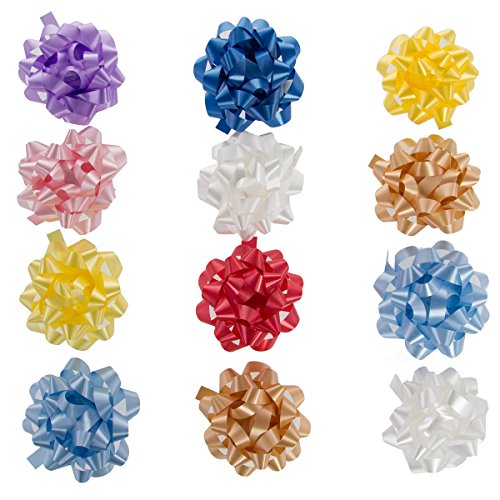 12 Pack Large 4.5” Assorted Confetti Gift Bows Presents Birthdays Holidays Bulk Lot Wrapping