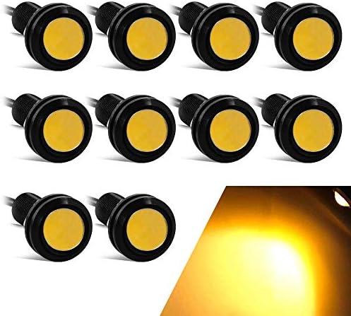 10Pcs Yellow LED DRL Fog Strip Lights – 12V COB Daytime Running Lights, Waterproof