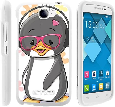 Compatible with Alcatel One Touch Fierce 2 Case | POP Icon Case [Slim Duo] Hard Shell Snap On Case Fitted Protector Matte on White Sea Ocean by TurtleArmor - Cute Penguin