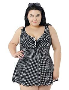 Amazon.com: YouYee Women's Plus Size Swimwear Two Pieces with Shorts slimming Swimsuit: Home 