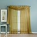 Window Elements Diamond Sheer Voile 56 x 216 in. Curtain Scarf, Gold
