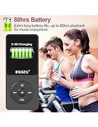 RUIZU X02   Reproductor de música digital con radio FM, 8 GB, Mp3, para niños, con tarjeta TF de hasta 128 GB Negro