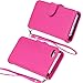 Wisdompro Wallet Case for iPhone 5, for iPhone 5s, for iPhone SE 2016, PU Leather Protective Phone Case Cover with Credit Card Slots and Magnetic Closure for iPhone SE 1st Generation/5s/5 - Hot Pink
