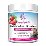 Lactation Aid Support Supplement Fruit Drink Mix for Breastfeeding Moms - Fenugreek Extract, Blessed Thistle herb, Goats Rue, Fennel Seed, And More - 21 Servings (Strawberry)