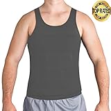 ROC Bodywear Men's Slimming Body Shaper Compression Shirt Slim Fit Undershirt Shapewear Mens Shirts Undershirts USA Company! (Lg, Grey)