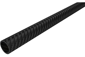 FIRE MECCA Carbon Fiber Tube - 3K Twill Weave Pattern, Matte Finish [Nominal - 1in OD, 13/16in ID, 24.6in Length, 1/16in Wall Thickness] [Actual - 25mm OD, 21mm ID, 625mm Length, 2mm Wall Thickness]
