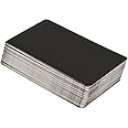 skycabin 100Pcs Blank Metal Business Card Black Laser Engraving Name Cards 0.21mm Aluminum Sheet Metallic DIY Gift Plate Tags