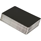 skycabin 100Pcs Blank Metal Business Card Black Laser Engraving Name Cards 0.21mm Aluminum Sheet Metallic DIY Gift Plate Tags