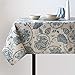 jinchan Linen Textured Tablecloth for Kitchen Jacobean Floral Printed Table Cover Linen Textured 1 Panel 51
