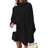LILLUSORY Womens Turtleneck Oversized Long Sweater Dress 2026 Plus Size Tunic Pullover Knit Winter Dresses