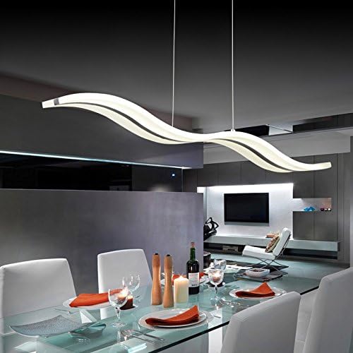 simple linea lampara colgante led moda creativa moderna onda colgante acrilico en forma de s comedor mesa