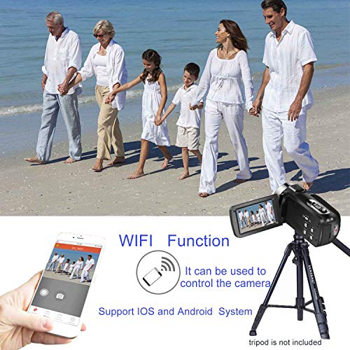 Video Camera Camcorder, VETEK 4K Ultra HD Vlog Camera for YouTube with Microphone, Digital WiFi Camera Recorder with Remote Control, IR Night Vision 3.0 inch Touch Screen 16X Digital Zoom 2 Batteries