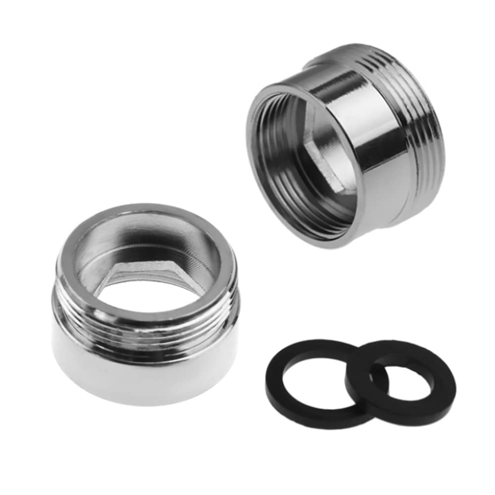 2pcs Tap Water Filter Faucet Adapter, Brass Faucet Aerator Connector Thread Adapter (Female 28mm to Male 22mm)