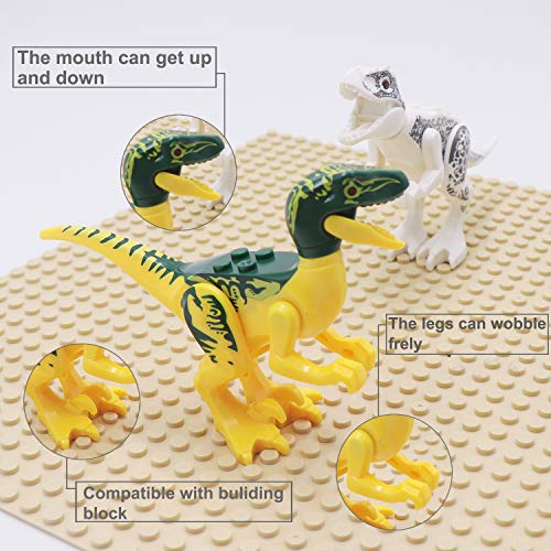 image for FRETOD Dinosaur Building Blocks 12PCS Movable Head Mouth and Hands Din