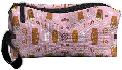 Pumpkins Autumn Florals Coffee Latte Zippered Pencil Case, Makeup Bag, Organizer Holder 3D Printed Travel Toiletry Bag