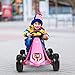 Costzon Pedal Go Kart, Pedal Powered Kids Ride on Car Toy, Children's 4 Wheels Riding Car Crazy Cart w/ Adjustable Seat, Foot Pedal, for Boys & Girls Age 3 to 8 Years Old, Indoor & Outdoor (Pink)
