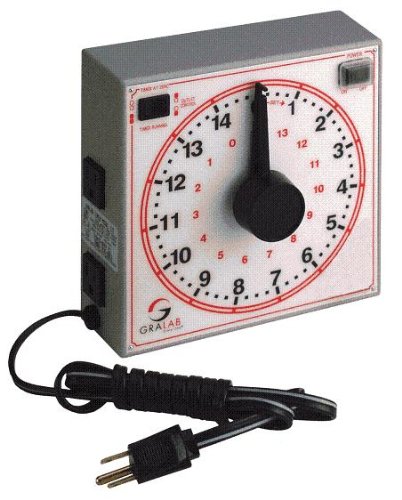 GraLab Model 172,  15 Minute General Purpose Timer, 7-1/2" Length x 7-1/2" Width x 2-1/2" Height, +/-0.015% Accuracy