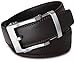 Men's Leather Ratchet Click Belt - Lincoln's Brushed Silver Buckle w/ Double Stitched Brown Leather Belt (Trim to Fit: Up to 45'' Waist)