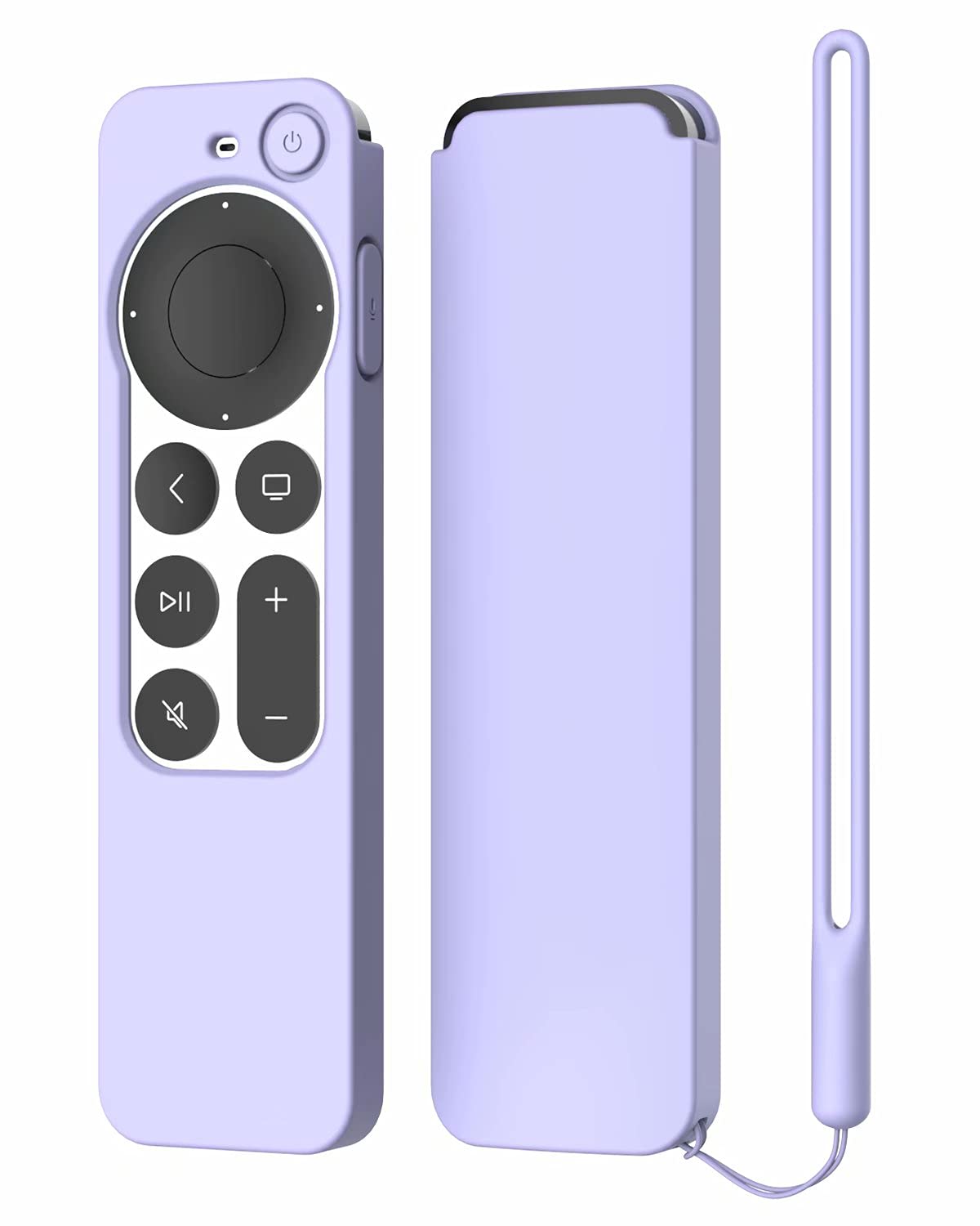 ARSUNOVO Protective Silicone Case Compatible with 2021 2022 Apple TV Siri 4K (2nd & 3nd Generation) Remote, Anti-Slipping Durable Full Protection, Shock Absorption Washable Case (Light Purple)