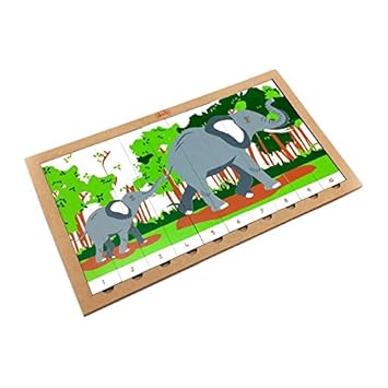 Skola Toys Sequencing Puzzle Elephant in A Jungle - Number System from 1 to 10