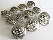 YCEE 11 Piece Black Silver Metal Blazer Button Set - Crown - For Blazer, Suits, Sport Coat, Uniform, Jacket