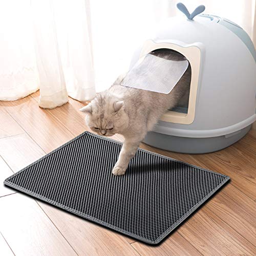 kaxionage Cat Litter Mat, Litter Box Double Layer Trapping Litter Mat Design