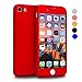iPhone 8 Case, VANSIN 360 Full Body Protection Hard Slim Case Coated Non Slip Matte Surface with Tempered Glass Screen Protector for Apple iPhone 8 Only (4.7-inch) - Red