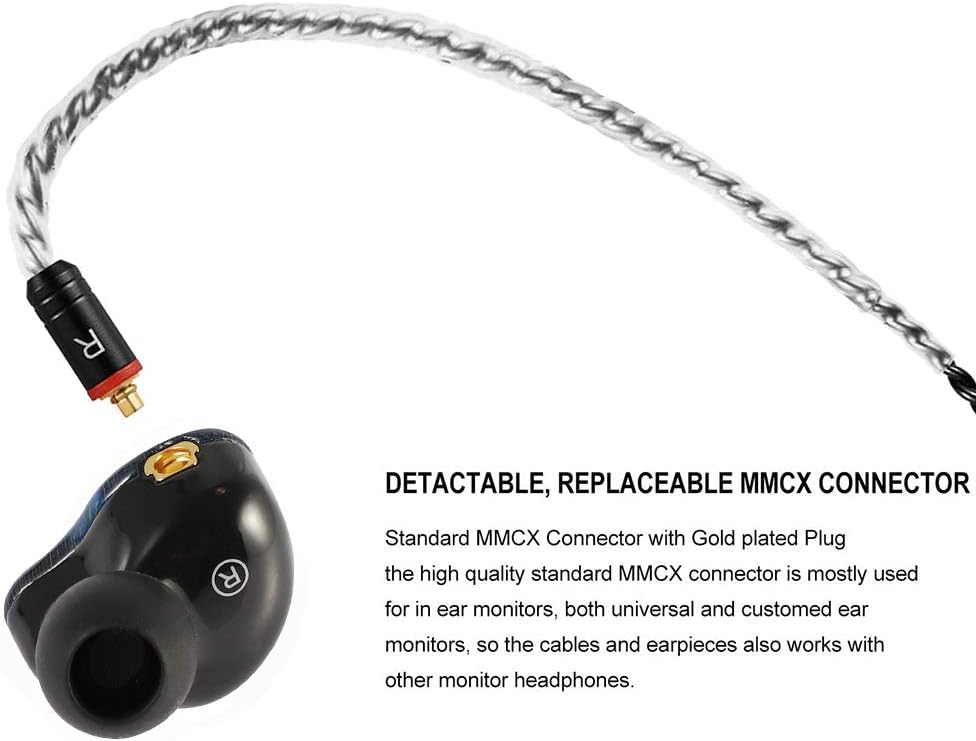 Famedy in-Ear Monitors, Wired Earbuds Headphones, in-Ear Earphone Dual Drivers with MMCX Detachable Cables - Image 3
