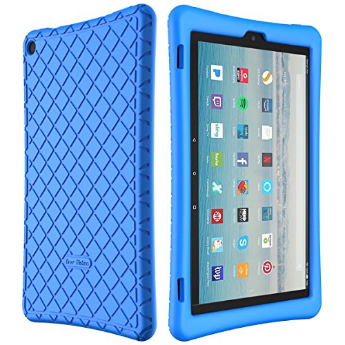 Bear Motion Silicone Case for Fire HD 10 2017 - Anti Slip Shockproof Light Weight Kids Friendly Protective Case for All-New Fire HD 10 Tablet with Alexa (2017 Model) (Fire HD 10 2017