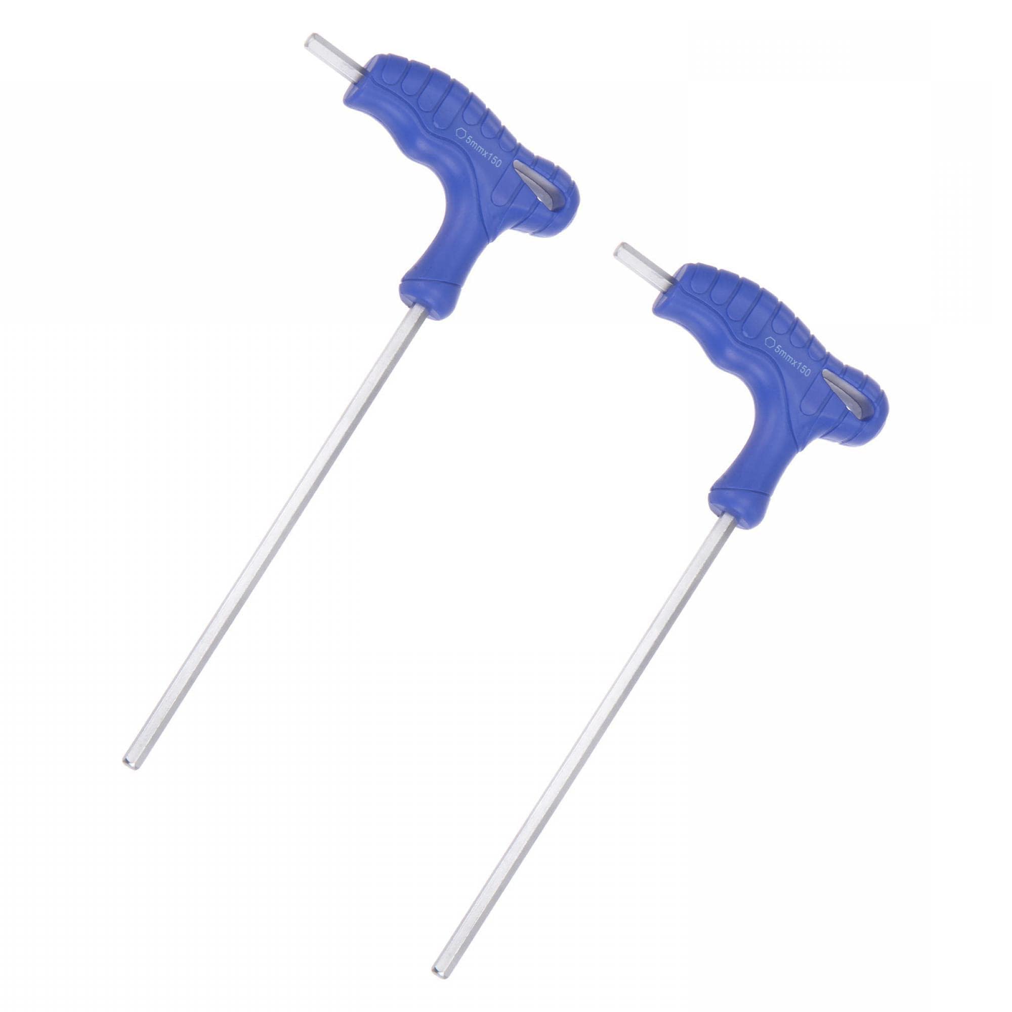 Unifizz 5mm Metric T-Handle Hex Key Dual Flat Head Hexagon Wrench Spanner Cr-V Steel Allen Key