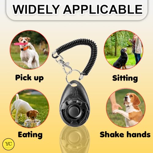 YellowCult Dog Clicker for Training with Wrist Strap | Single Pack Pet Training Clicker for Dogs Cats Horses Birds | Loud Sound, Easy Button, Durable Design | Puppy Obedience & Behavior Trainer Tool 3