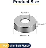 sourcing map 4pcs Shower Arm Flange 60mm Stainless Steel Escutcheon Plate for view 2