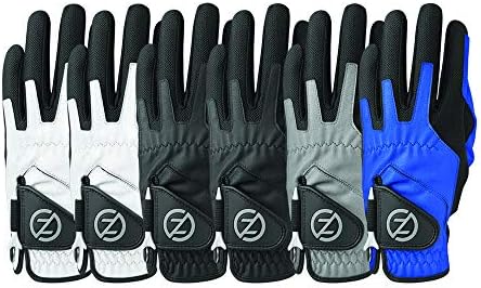 Zero Friction Men’s Performance Universal-Fit Golf Glove, Multicolor V2 6Pk