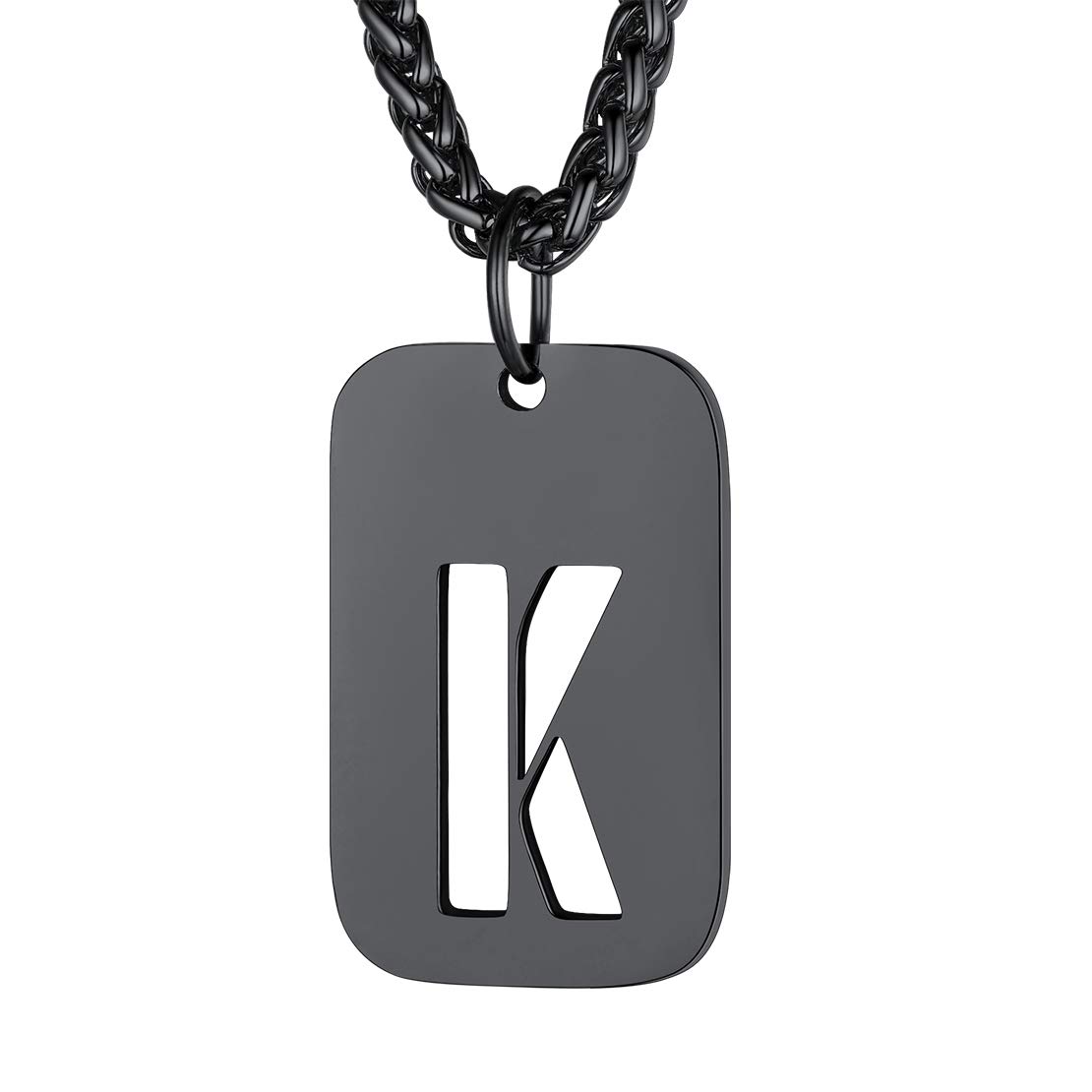 FindChic Dog Tag for Men Letter K Jewelry Initial k Necklace — image 1