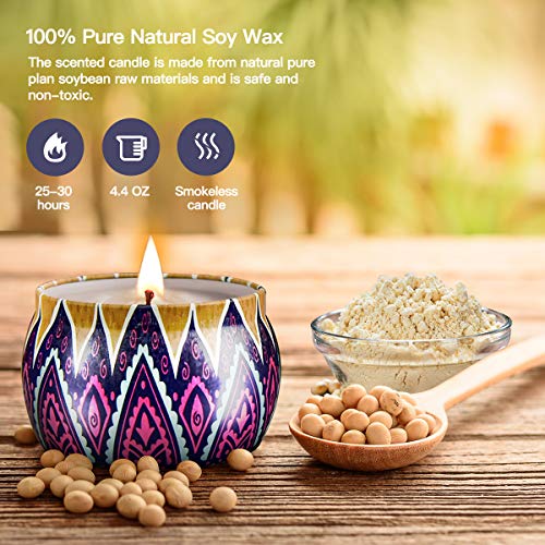 image for Zevalleer Scented Candles Gift Sets, Natural Soy Wax Aromatherapy Cand