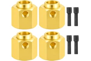RCJUMPANT 4PCS 12mm Wheel Hubs Hex Pins Adapter-Heavy Duty Brass(5-20mm) for TRX4 TRX6 RC Crawler – Heavy Duty Wheel Spacers & Extensions (12mm)