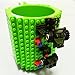 OSOPOLA Build-On Brick Mug Building Blocks Coffee Cup Creative DIY Party Supply Drinkware for Coffee Tea Beverage Drinking Funny Gift (Green )