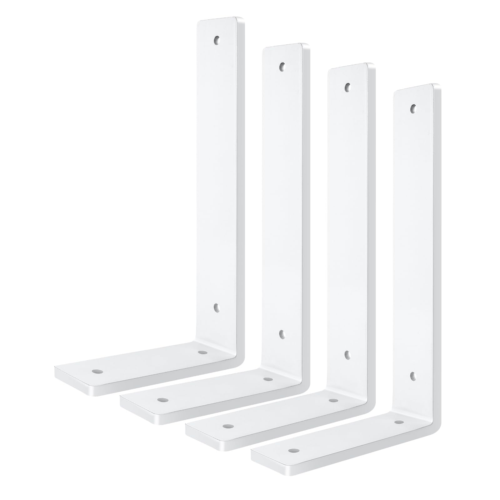 Photo 1 of White Floating Shelf Bracket 10 Inch, 4 Pack Heavy Duty Shelf Brackets, Wall Shelf Bracket for DIY Decorative with Mounting Hardware