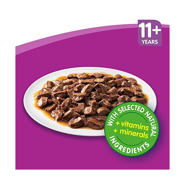 Whiskas-11-Wet-Food-for-Senior-Cats-Meaty-Selection-in-Gravy-12-x-100-g Whiskas wet pouches, delicious and tasty meaty selection in gravy, suitable for senior cats aged 11+, (12 Pouches x 100…