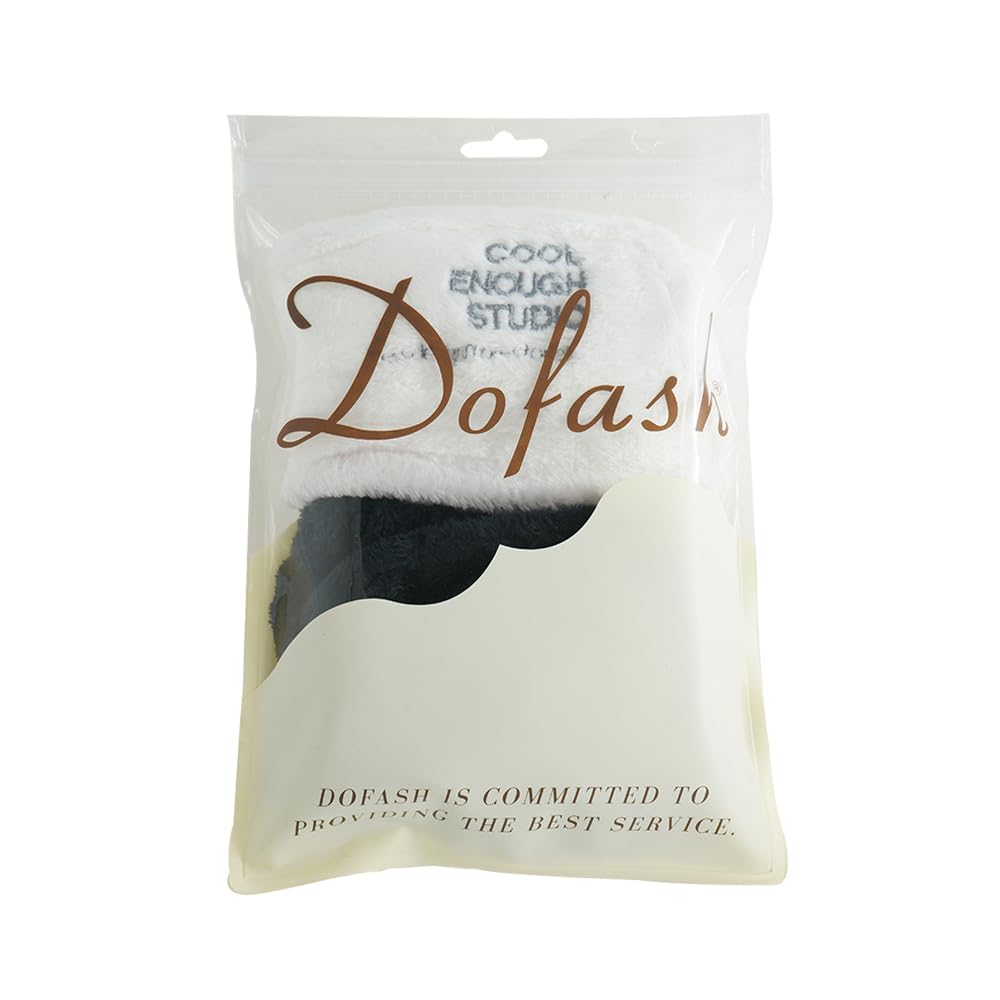 Dofash 2Pcs A Cute Rabbit Ear Washing Face Shower Headbands, Makeup Hairbands, Beauty Lovely Spa Headbands With Delicate Bag For Girls And Woman (Black and White)