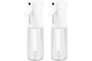 VIGOR PATH VigorPath Continuous Spray Bottle for Hair – Fine Mist Mister for Hairstyling, Cleaning, Plants, Pets, Barbers, Salons, and Essential Oil Applications (150ml/5 oz) Clear 2 Pack