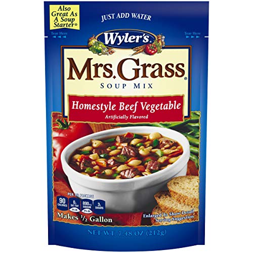 Mrs. Grass Beef Vegetable Hearty Homestyle Soup Mix (7.48 oz Cans, Pack of 8)