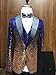Vincent Bridal Men's Suits 3 Pieces Slim Fit Shiny Gradually Changing Color Mens Suit One Button Groom Tuxedo(44 Regular,Royal Blue-Gold)