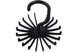 Clothes Hanger 360 Degree Rotating 20 Claws Home Storage Clothing for Tie, Belt, Scarf Hanging Bathroom Supply(Black)