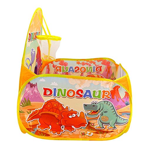 Dinosaur Playhouse Pop Up Basketball Hoop Toy Kid Play Tent with 60 Balls Toys and Games for Kids